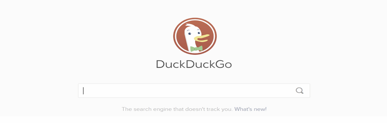 Illustration de la page d'accueil DuckDuckGo