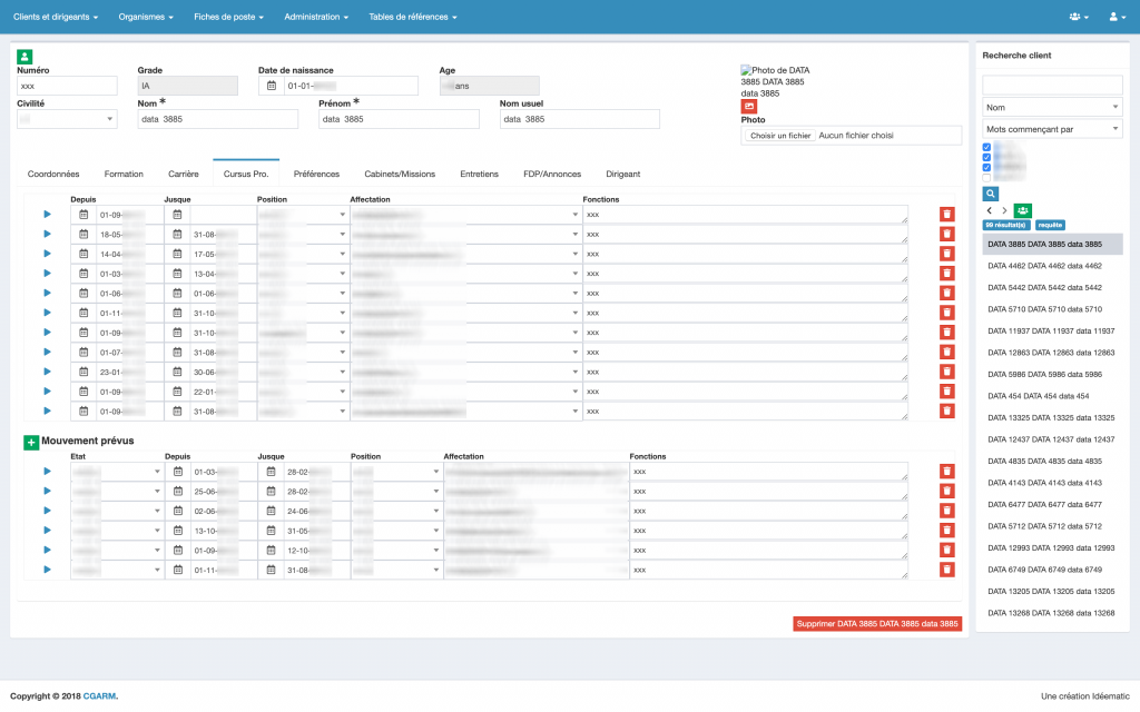 Logiciel sur mesure de suivi RH
