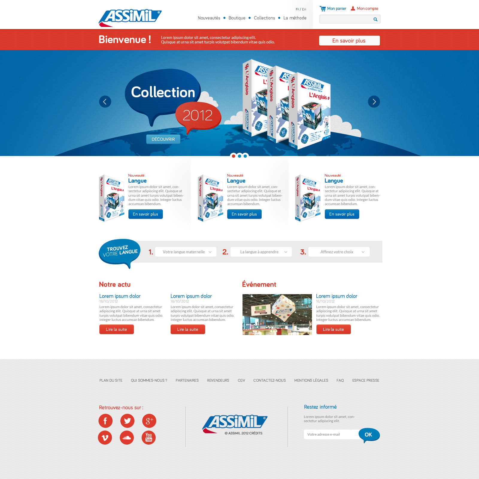 Assimil, refonte du site en responsive webdesign