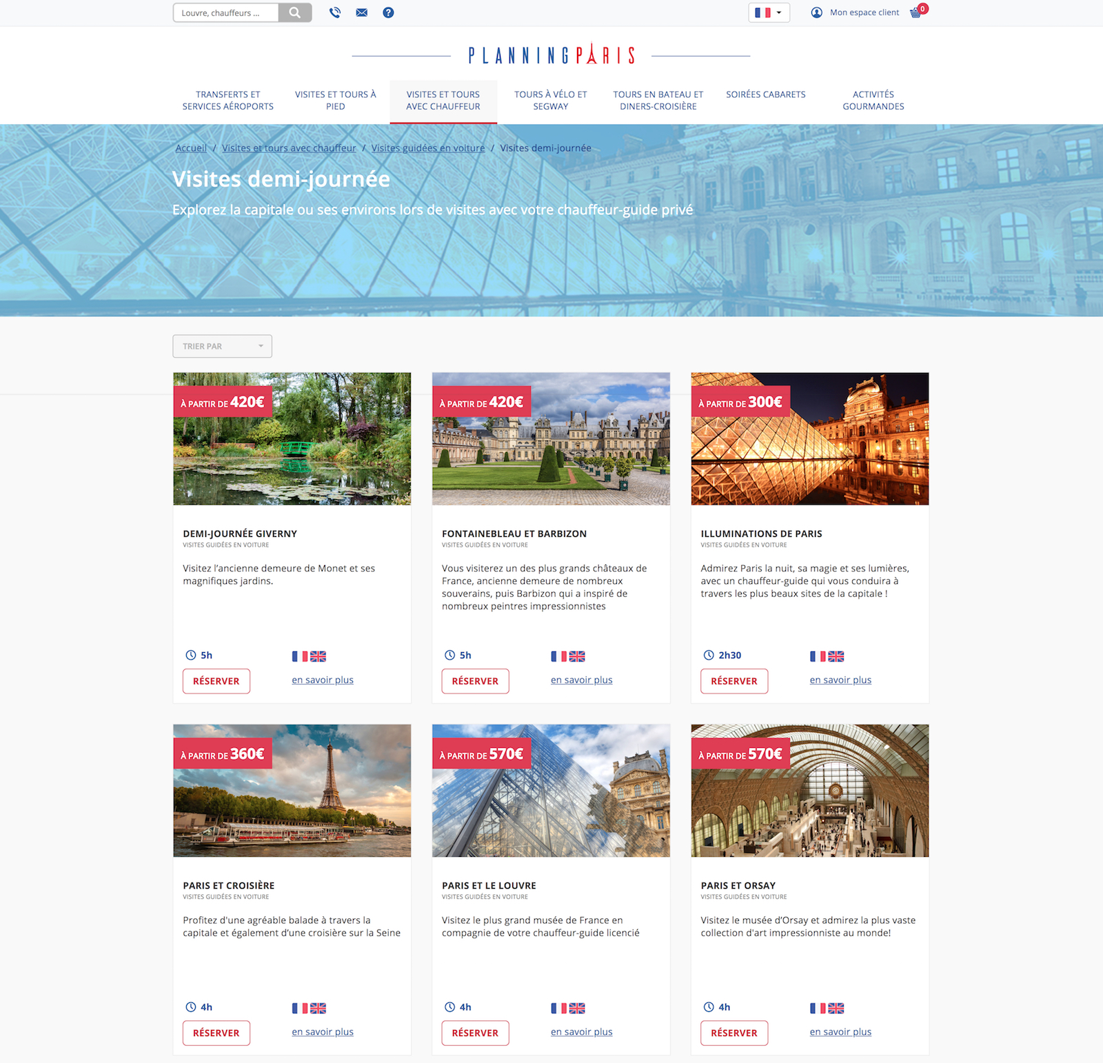 site touristique, vente de prestation pour la découverte de paris et sa culture française