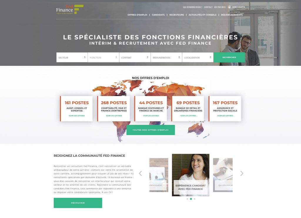 Fedfinance, refonte du site de la marque de recrutement