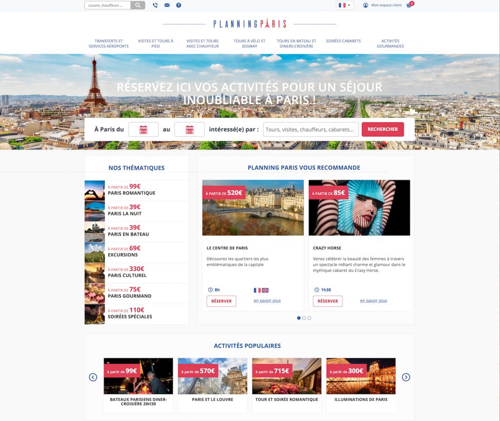 Site de reservation touristiques