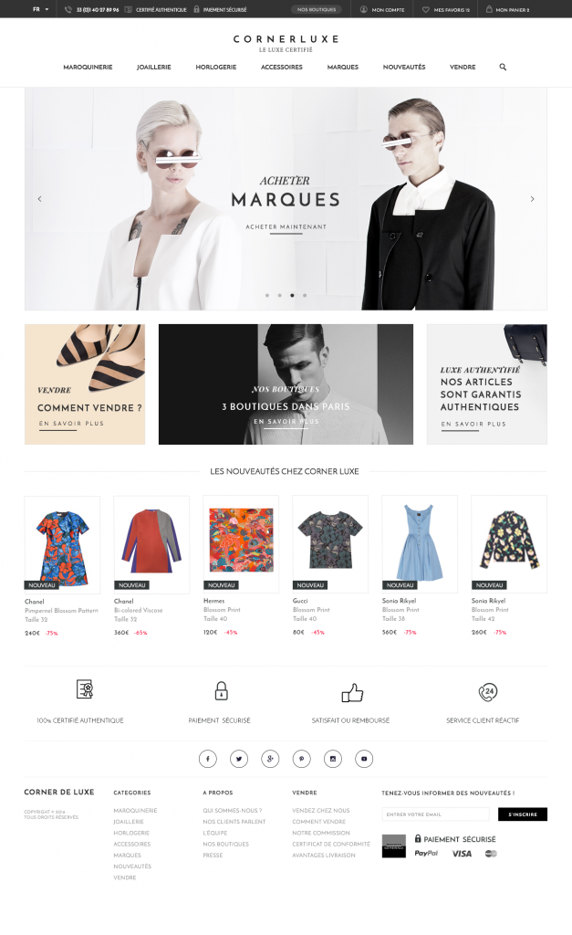 home page avec prestashop