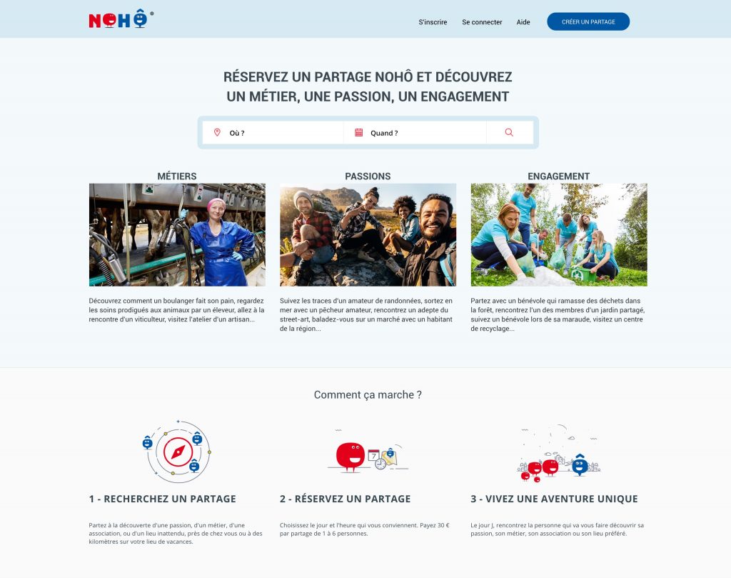 page d'accueil du site noho