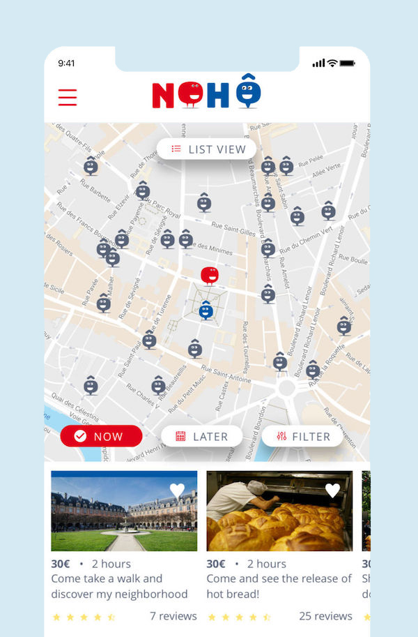 carte interactive pour localiser les activités autour de soi