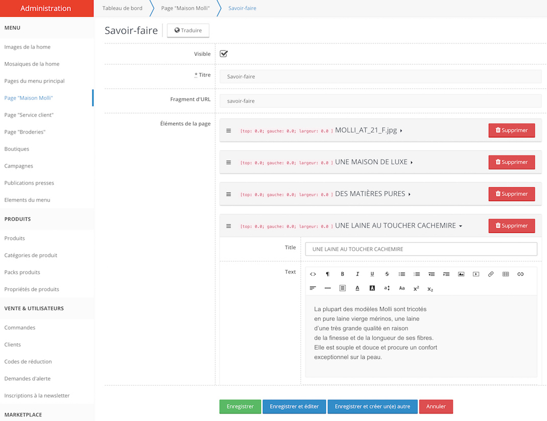 creation application web de gestion de contenus CMS