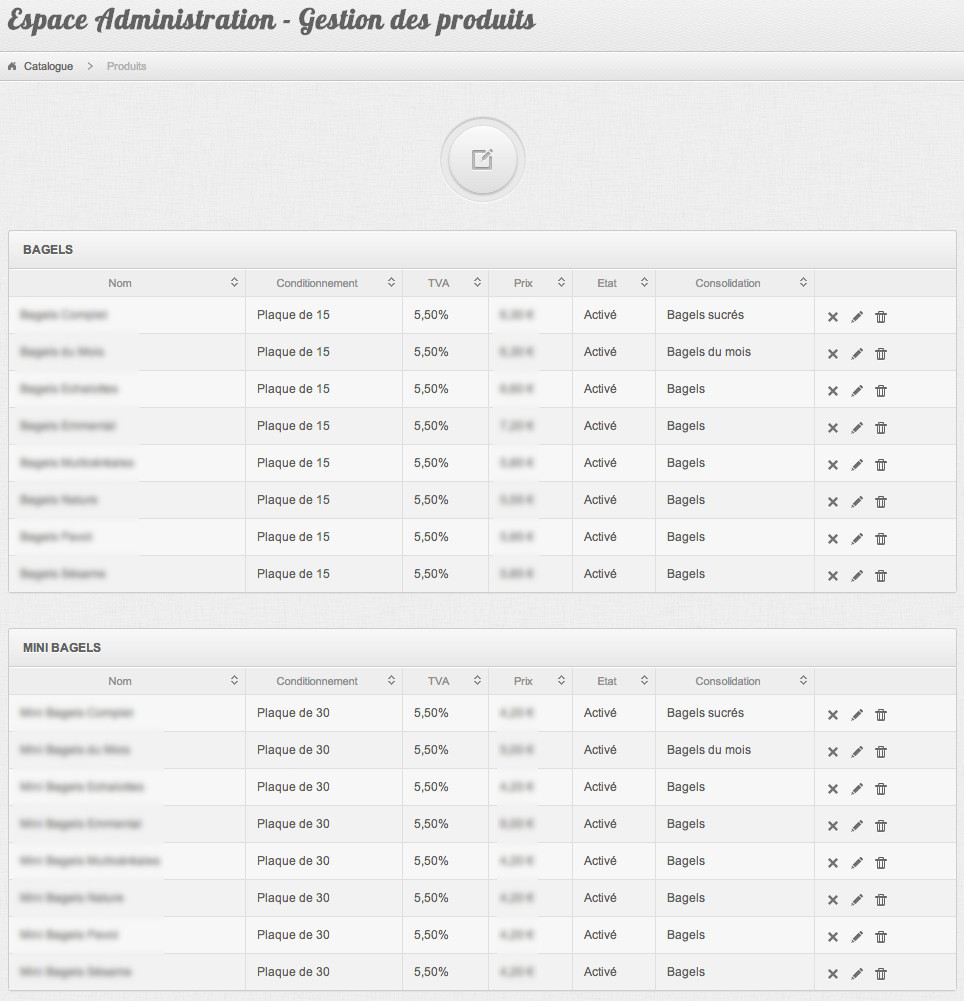 application de gestion de production vue produits