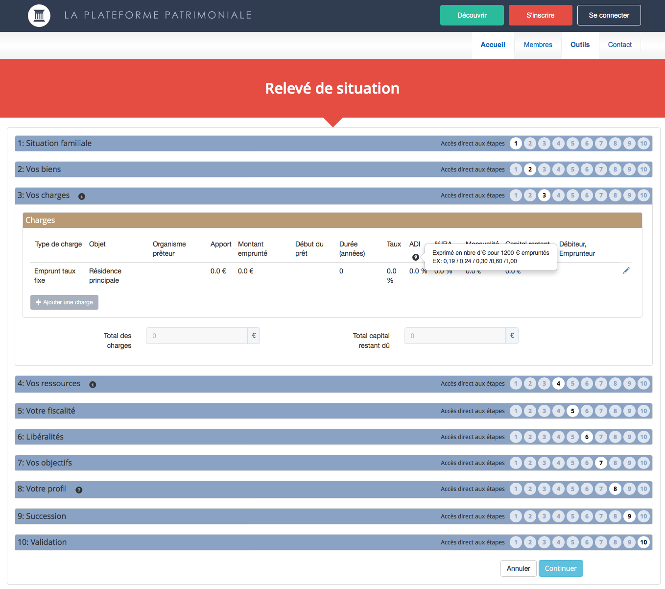 application de gestion de l'information vue analyse