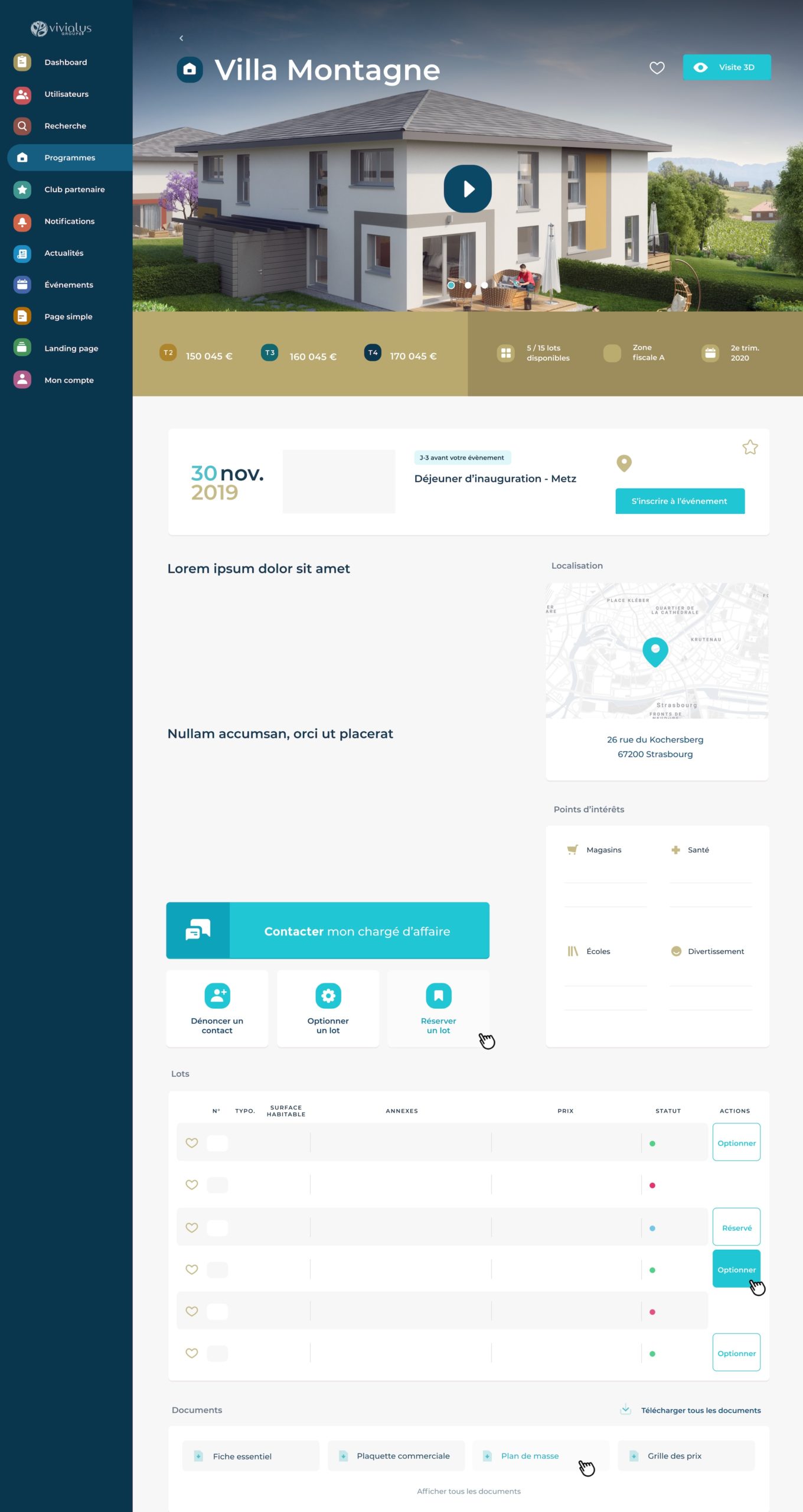 myinvest-programme-actions-commerciales-vivialys Fiche programme MyInvest avec options de transmission de contact, option et réservation de lot